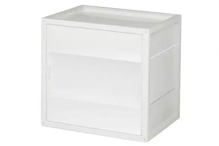 Estantería y puerta INNO Cube 2 para almacenamiento en blanco.