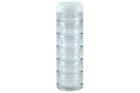 Portable Small Item Storage Tube with Diameter of 40 mm - 6 Compartments - Portable small item storage tube with diameter of 40 mm and 6 compartments.