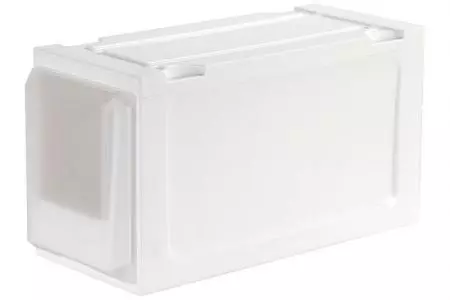 स्लिम बॉक्स ड्रॉयर (सीरीज 3) - एकल टियर - स्पष्ट रंग में एकल टियर स्लिम बॉक्स ड्रॉयर (सीरीज 3)।