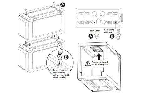Instruções de montagem para gaveta de caixa fina de camada única (Série 3).