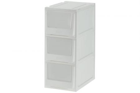 Triple tier box drawer (Series 3) in white.