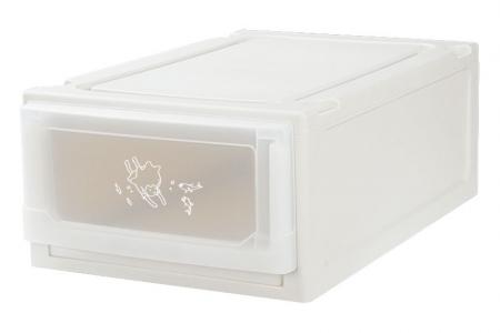 सफेद रंग में एक स्तरीय बॉक्स ड्रॉयर (सीरीज 1).