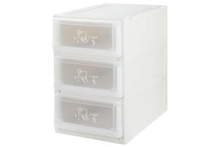 Трехуровневый ящик-коробка (Серия 1) в белом цвете.
