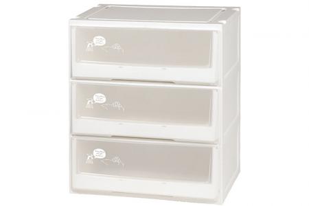 Triple tier box drawer (Series 2) in clear.