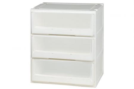 Beyaz üç katlı kutu çekmecesi (Seri 2).