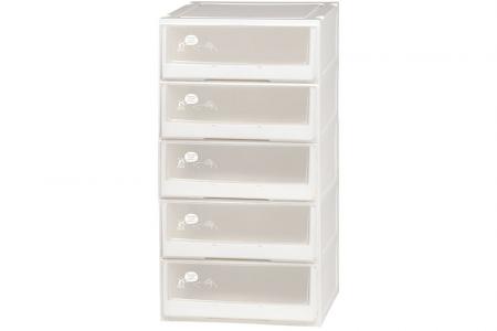 Five tier box drawer (Series 2) in clear.