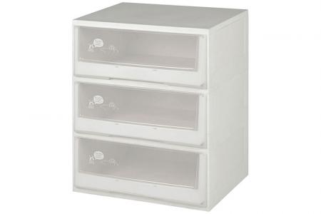 Flat-Pack Dresser with 3 Matching Drawers - Flat-pack dresser with 3 matching drawers in clear.