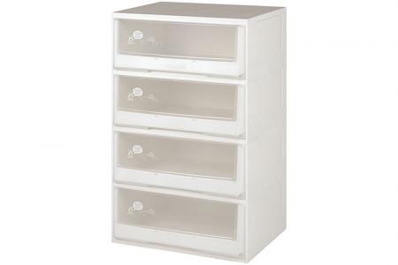 Flat-Pack Dresser with 4 Matching Drawers - Flat-pack dresser with 4 matching drawers in clear.