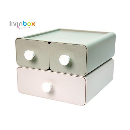 Organizzatore per scrivania in plastica con 3 cassetti - Organizzatore per scrivania in plastica con 3 cassetti
