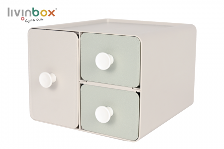 Organizer meja plastik tengah dengan 3 laci - Organizer meja plastik tengah dengan 3 laci