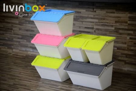Cajas de almacenamiento apilables de livinbox