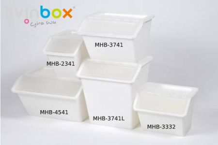 Caixas de armazenamento empilháveis livinbox com tamanhos diferentes