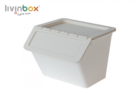 Thùng chứa xếp chồng được với nắp bản lề, 15L