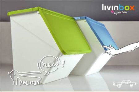 Stackable storage bin with big mouth, 38L