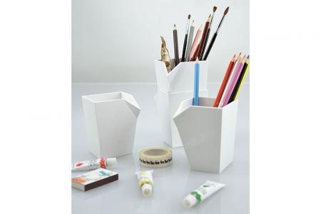 Pen and pencil holder in use.