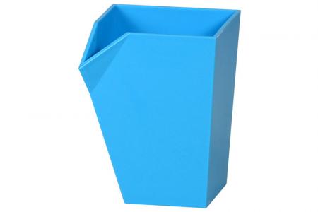 Pen and pencil holder in blue.
