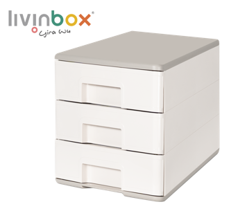 Tower Tidy with 3 Matching Square-Handle A4 Sized Drawers - Tower with 3 matching square-handle A4-size drawers.