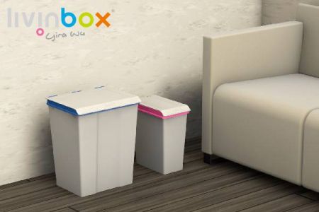 livinbox Recycling-Behälter in Blau und Pink