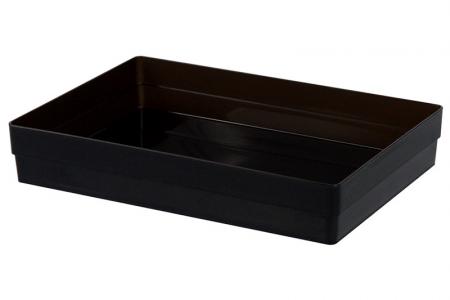 Boîte carrée squat (taille moyenne) en noir.