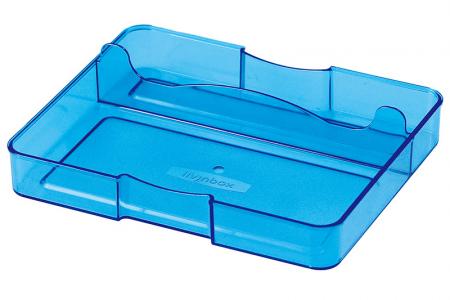 Organizador de gaveta para mesa com 2 compartimentos em azul.