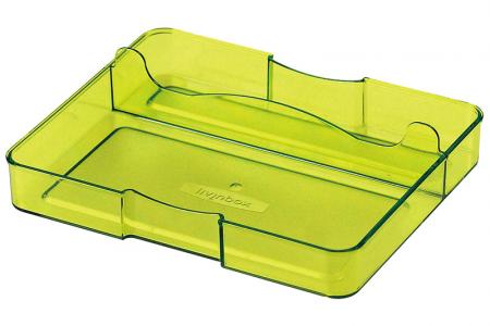 Organizador de gaveta para mesa com 2 compartimentos em verde.