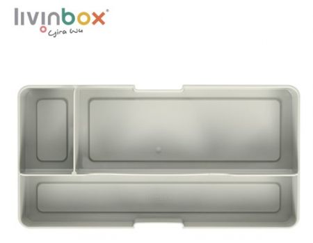 Organisateur de tiroir de bureau avec 3 compartiments en vert.