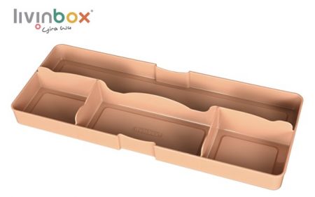 डेस्क दराज व्यवस्थित बड़े सामने और 4 कम्पार्टमेंट के साथ। - डेस्क दराज व्यवस्थित, बड़े सामने और 4 कम्पार्टमेंट के साथ कैरामेल लट्टे रंग में।