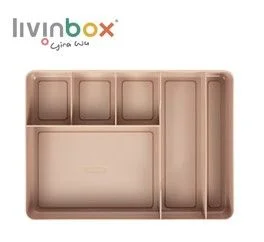 Hộp đựng ngăn kéo bàn với 6 ngăn. - Hộp đựng ngăn kéo bàn gọn gàng với 6 ngăn màu caramel latte.