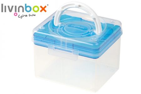 Caixa de projeto portátil (volume de 1,7 litros) em azul.
