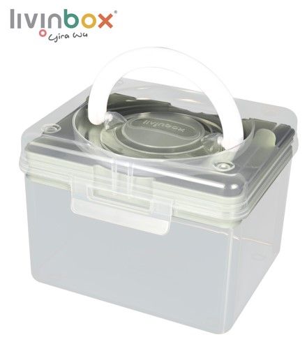 Mallette de projet portable (volume de 1,7 L) en vert.