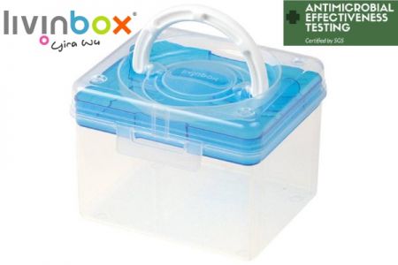 Portable antibacterial hobby organizer in blue