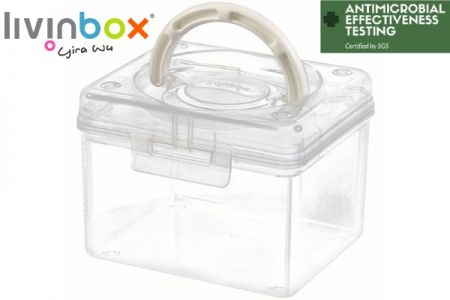 Caja de organizador de manualidades antibacteriano portátil, 1.7 litros - Organizador de hobby antibacteriano portátil