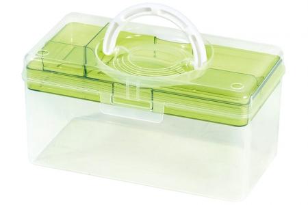 Portable Craft Organizer Box (3L volume) in green.