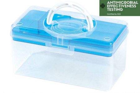 Portable first aid case in blue