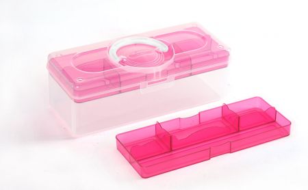 Estuche portátil (volumen de 3.3L) en color rosa.