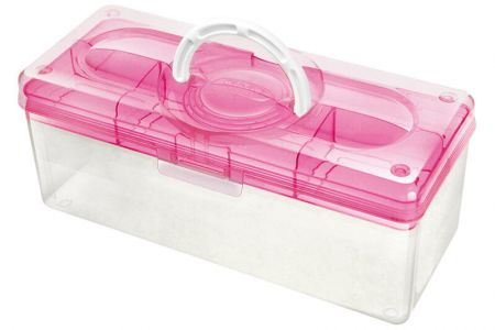 Astuccio per progetti portatile (volume 5,3L) in rosa.