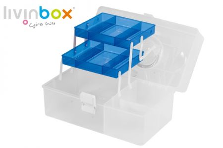 Portable craft organizer in blue, 10 liter