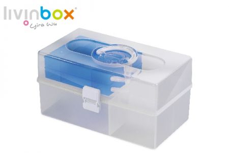 Mavi renkte taşınabilir proje kutusu (10L hacim).