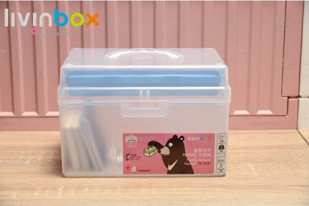 Transparent Portable project case with inner tray (5.8L volume).