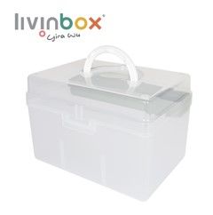 Portable Craft Organizer Box with Inner Tray, 5.8 Liter