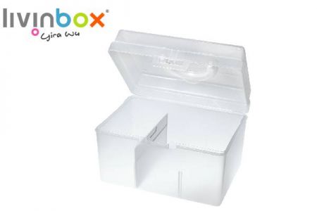 Inner view of Portable Craft Organizer Box with Divider, 5.8 Liter