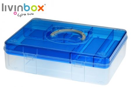 Kotak penyimpanan Beruang Lucu (volume 6.3L) warna biru