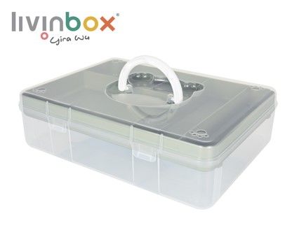 Boîte d'organisation de loisirs portable en vert, 12,6 litres