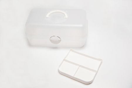 Kotak kerajinan portabel dengan nampan