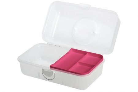 Mallette de projet portable avec plateau intérieur (volume de 6,3 L) en rose.
