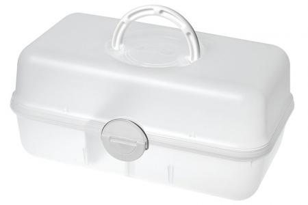 Tragbare Bastelorganizer-Box mit Trennwand, 6,3 Liter - Tragbarer Hobbykoffer mit Trennwand (6,3 Liter Volumen).