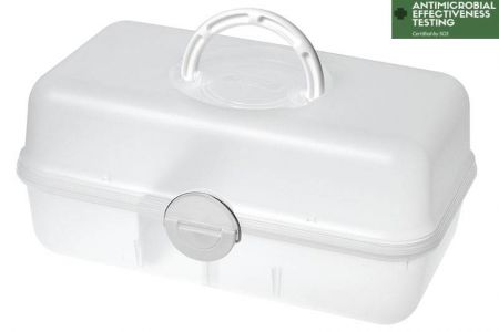 Portable Antibacterial Craft Organizer Box with divider, 6.3 Liter - Lockable antibacterial hobby organizer