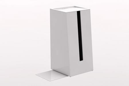 Porta fazzoletti con funzione di fermalibri - Porta fazzoletti con funzione di fermalibri in bianco.