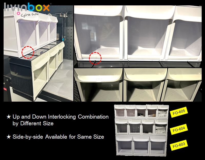 Flip out bin set with 3pcs 4.3L Drawer compartments | FO-603 ...