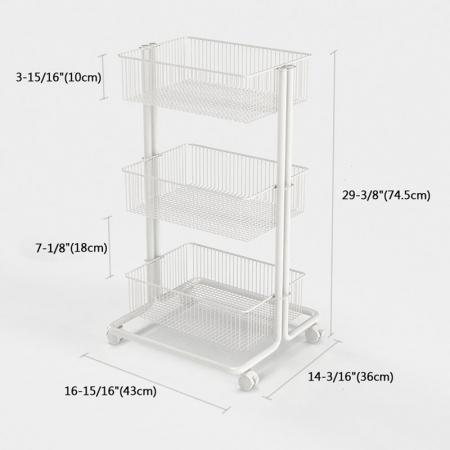 Dimension of Rolling Organizer Cart